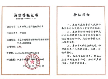 3A资信登记证书